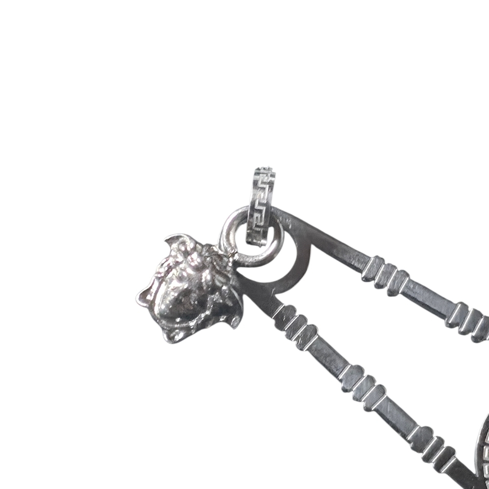 Versace Medusa Safety Pin Pendant In Silver Tone - Picture 3 of 3
